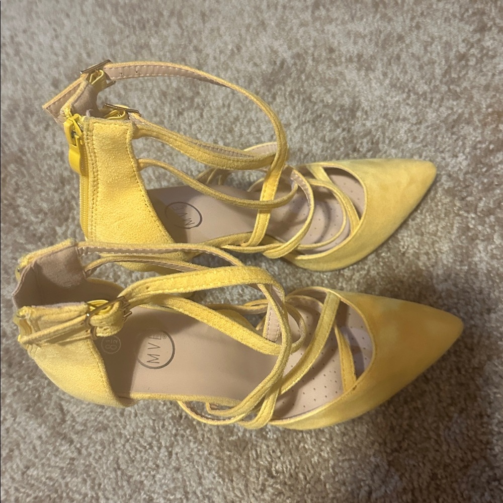 Yellow Strappy Heels - Picture 3 of 5